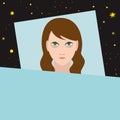 Woman with sleep problems and insomnia symptoms. Flat illustration