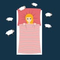Woman with sleep problems and insomnia symptoms versus good sleep man