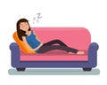 Woman sleep on sofa. Royalty Free Stock Photo
