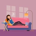 Woman sleep on sofa. Royalty Free Stock Photo