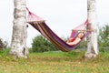 Woman sleeping in colorful hammock Royalty Free Stock Photo