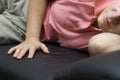 Woman sleeping on couch Royalty Free Stock Photo