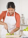 Woman Slicing Apples Royalty Free Stock Photo