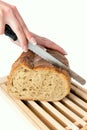 Woman Slicing Bread