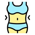 Woman slimming icon color outline vector