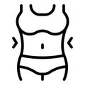 Woman slimming icon, outline style