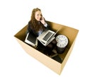 Woman in a small office Royalty Free Stock Photo