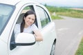 Woman drive in the Furano Royalty Free Stock Photo