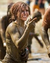 Woman smiles at the dirty dash