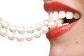 Woman smiles showing white teeth Royalty Free Stock Photo