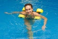 Woman smiling in aqua aerobics