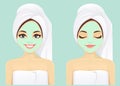 Face skin care woman set