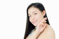 Woman is smiling skin beauty and health, for spa products and make up. The skin is smooth and beautiful. Royalty Free Stock Photo