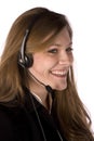 Woman smiling wearing headset Royalty Free Stock Photo