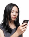 Woman sms text message on phone Royalty Free Stock Photo