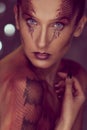 Woman with snake scales Royalty Free Stock Photo