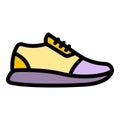Woman sneakers icon color outline vector