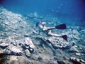 A woman snorkeling