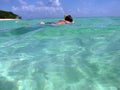 Woman snorkelling Royalty Free Stock Photo