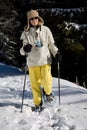 Woman snow shoeing