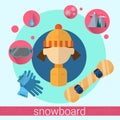 Woman Snowboard Icon