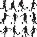Woman soccer player silhouette Royalty Free Stock Photo