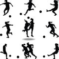 Woman soccer player silhouette vector