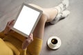 Woman on the sofa with tablet pc.