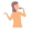 Woman sommelier icon cartoon vector. Wine alcohol Royalty Free Stock Photo