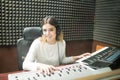 Woman sound technician working in recording studio Royalty Free Stock Photo