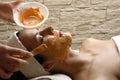 Woman spa and mask. Royalty Free Stock Photo