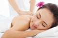 woman in spa salon getting massage Royalty Free Stock Photo