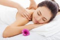 woman in spa salon getting massage Royalty Free Stock Photo