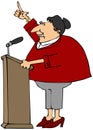 Woman speaking at a podium