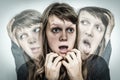 Woman with split personality suffers from schizophrenia Royalty Free Stock Photo