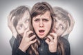 Woman with split personality suffers from schizophrenia Royalty Free Stock Photo