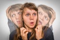 Woman with split personality suffers from schizophrenia Royalty Free Stock Photo