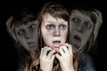 Woman with split personality suffers from schizophrenia Royalty Free Stock Photo