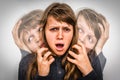 Woman with split personality suffers from schizophrenia Royalty Free Stock Photo