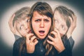 Woman with split personality suffers from schizophrenia Royalty Free Stock Photo