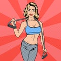 Woman with Sport Equipment. Fitness Girl. Athletic Woman