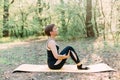 Woman sport exercise pilates outside yoga comfort