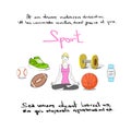 Woman Sport Icon Hand Draw Color Logo Set Royalty Free Stock Photo