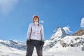 Matterhorn winter landscape with clouds moving