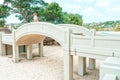 Woman standing on arched bridge at Balmoral Beach Royalty Free Stock Photo