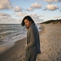 Woman standing on the beach