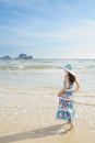 Woman standing on the beach in Krabi Thailand Royalty Free Stock Photo