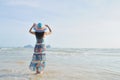 Woman standing on the beach in Krabi Thailand Royalty Free Stock Photo