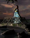 Woman standing on bridge Royalty Free Stock Photo