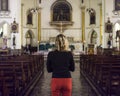 Woman Standing Church Religion Concept Royalty Free Stock Photo